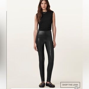 AllSaints Cora Black Faux Leather Leggings